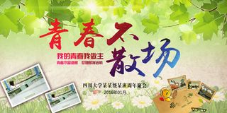 致青春毕业季同学会海报背景展板