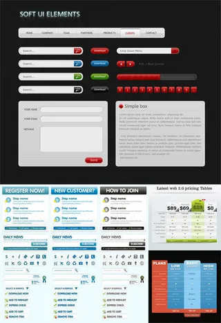 多款实用网页设计PSD分层素材