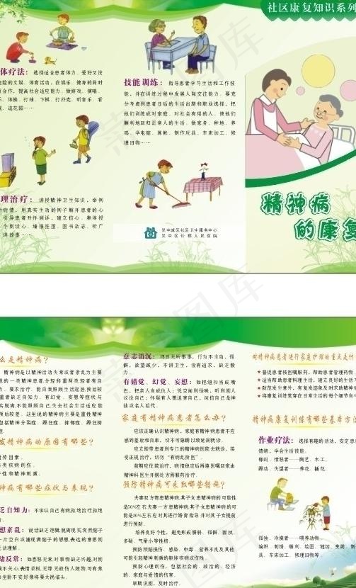精神病三折页图片cdr矢量模版下载