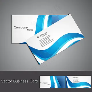 蓝色曲线名片设计