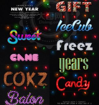 超酷的新年艺术字字体样式