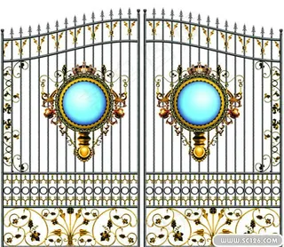 欧式铁艺门PSD素材 4