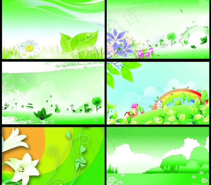 绿色名片图片psd模版下载