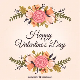 情人节矢量素材海报浪漫元素花朵