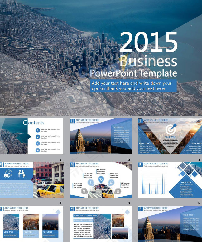 扁平质感欧美范商务ppt模板