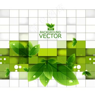 创意矢量绿色树叶背景