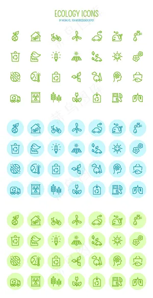 生态线框素材图标