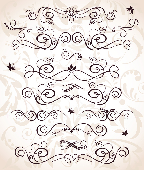 花角花边设计元素矢量素材