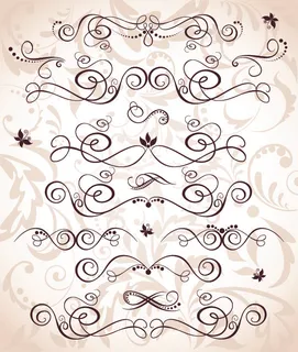 花角花边设计元素矢量素材