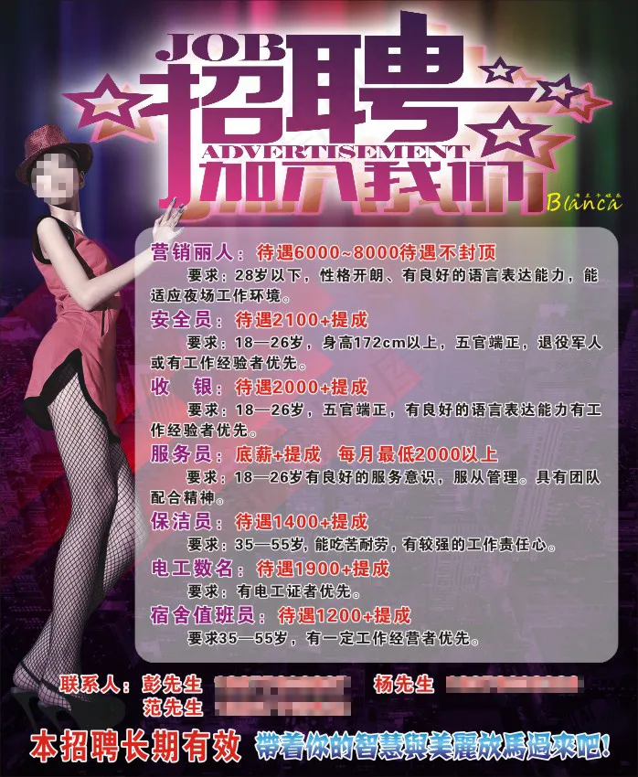 夜店招聘(210X297)cdr矢量模版下载