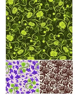 动感植物花纹矢量素材