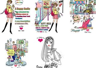 时尚美女咖啡花园风景图片