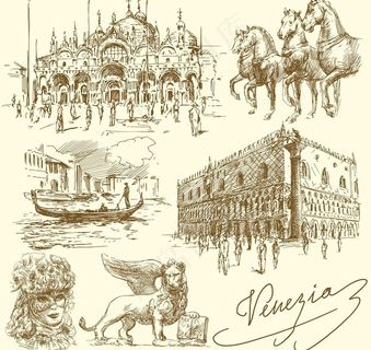 城市素描城市建筑图片