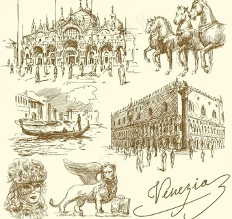 城市素描城市建筑图片