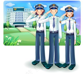 矢量警察卡通背景设计