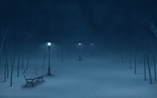 夜间树木灯光图片