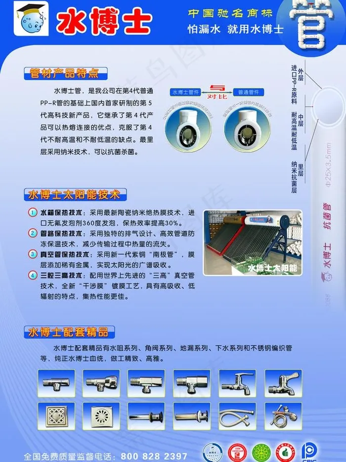 水博士招商宣传单页图片psd模版下载