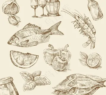 手绘餐饮美食图片 手绘餐饮美食图片