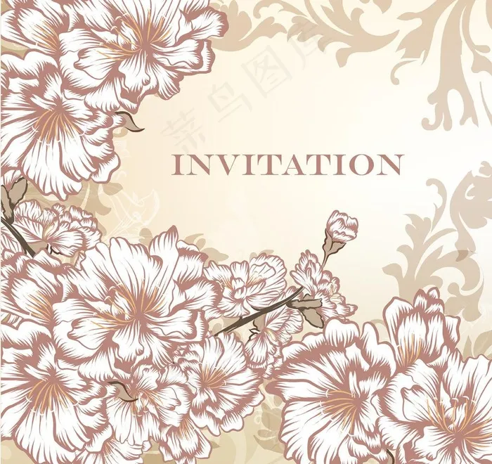 婚礼背景图片ai矢量模版下载