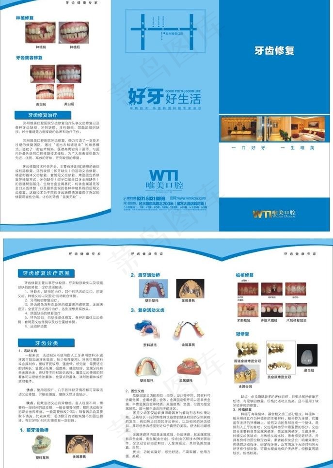 牙科 三折页图片
