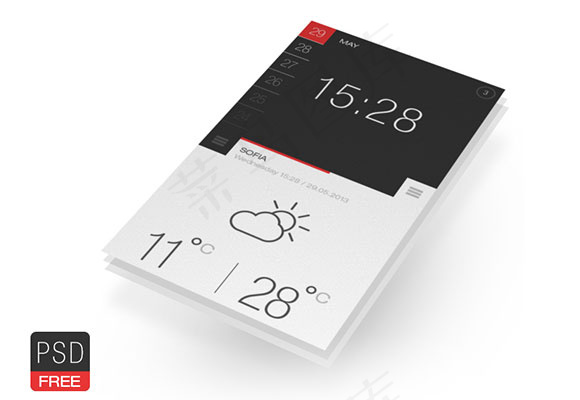 天气时间APP界面设计