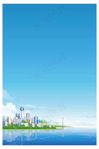 矢量科技城市风景高清展板背景