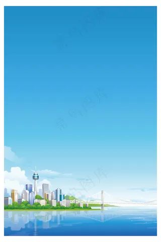 矢量科技城市风景高清展板背景