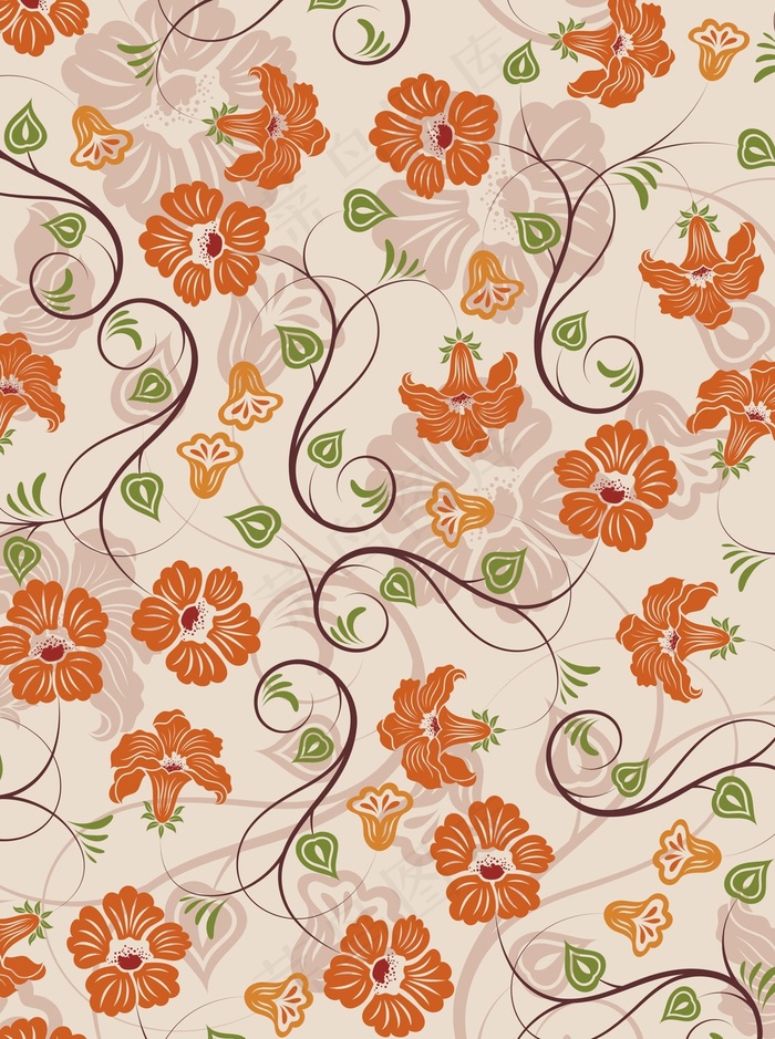 花纹背景小碎花植物花卉