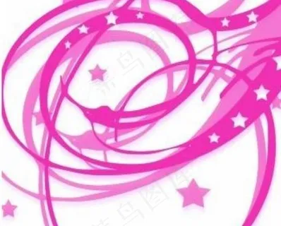 可爱卷曲丝带笔刷图片