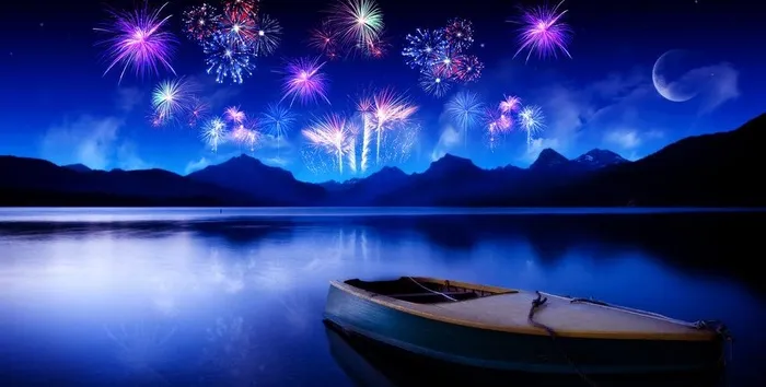 烟花的夜景图片