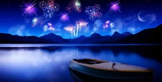 烟花的夜景图片