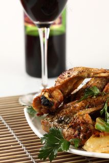 烤鸡 红酒 葡萄酒 香槟图片