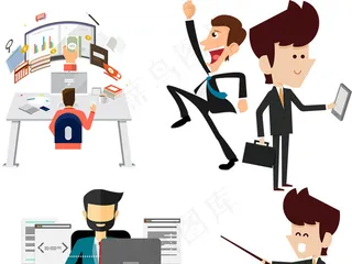 商务合作商务人物商务小人png素材