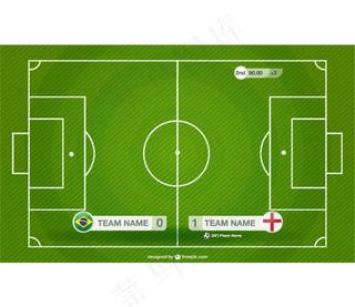 绿茵足球赛场矢量