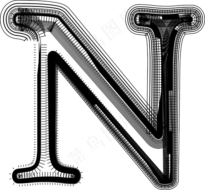 字体说明字母N
