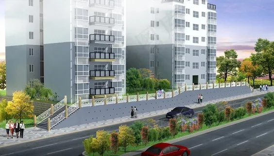 公路绿化效果图图片