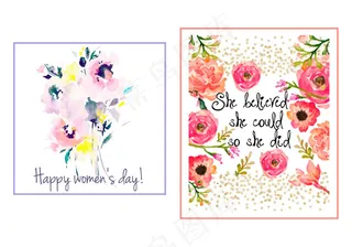 手绘唯美水彩玫瑰花卉海报设计