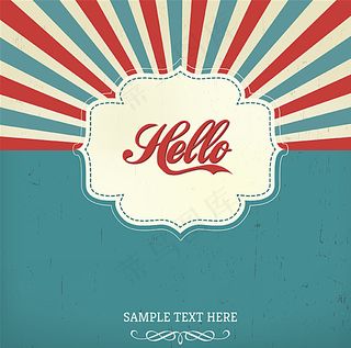 复古你好海报矢量素材图片