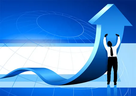 商人和动态箭头矢量素材