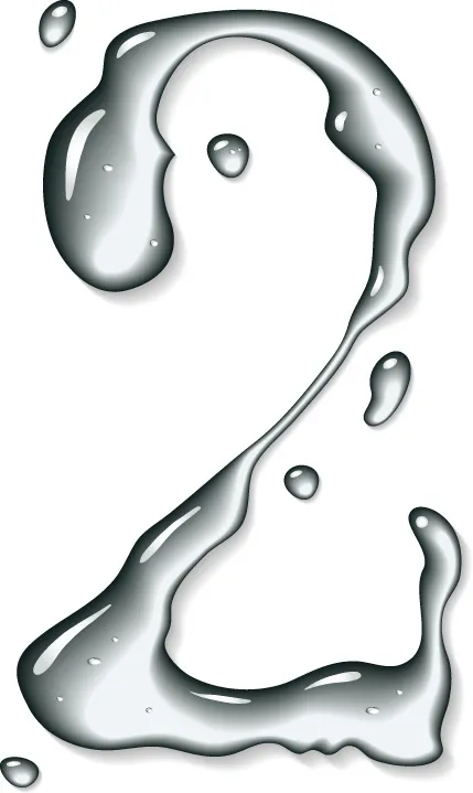 组数字水设计元素矢量图10eps,ai矢量模版下载