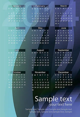 彩色科技背景日历