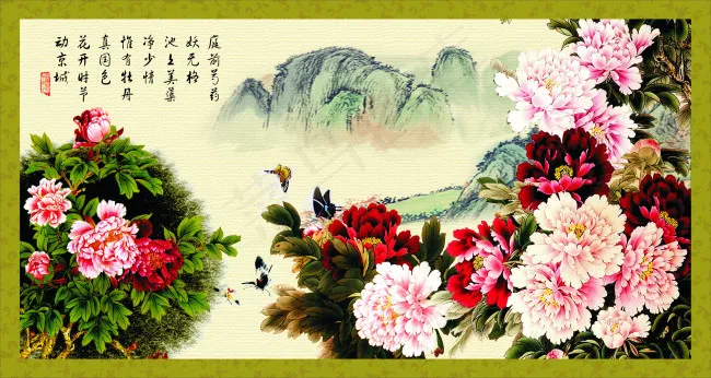 花开富贵cdr矢量模版下载
