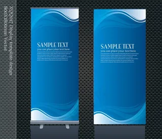 蓝色矢量简洁易拉宝x展架模版图片