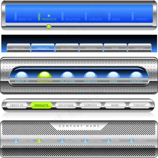 金属质感导航条设计矢量素材