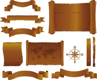 古典牛皮纸书卷——矢量素材