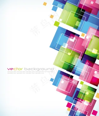 绚丽动感方格图案——矢量素材