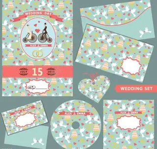 矢量婚礼邀请卡