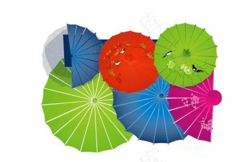 油纸伞矢量图AI