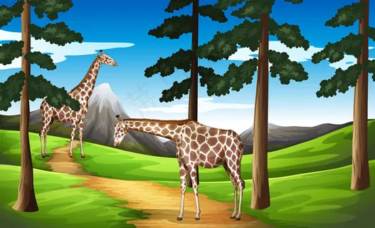 卡通可爱矢量长颈鹿2