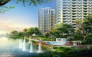 花园喷泉地产效果图PSD分层